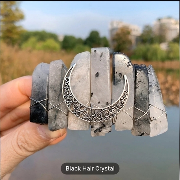 𝅺black Hair Crystal Hair Clip - Picture 1 of 4
